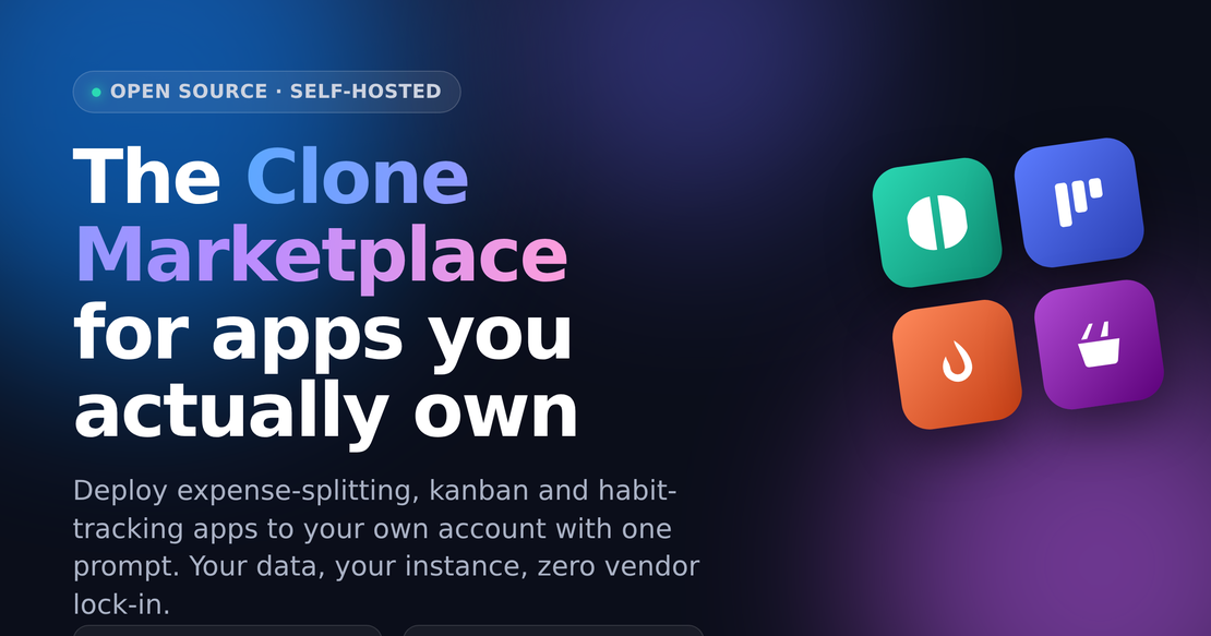 Open Clone Marketplace: an app store for software you actually own